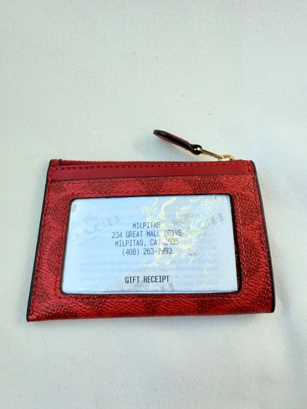 coach Mini Skinny Id Case In Signature Canvas cw870